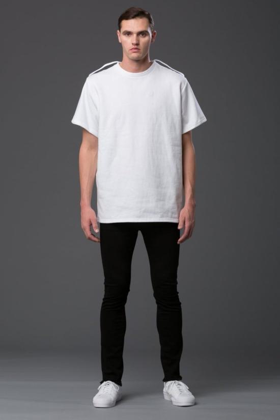  N-p-Elliott 반팔 티셔츠 N P 엘리엇 플리스 숄더 스트랩 티셔츠 화이트 - OTHER BRANDS