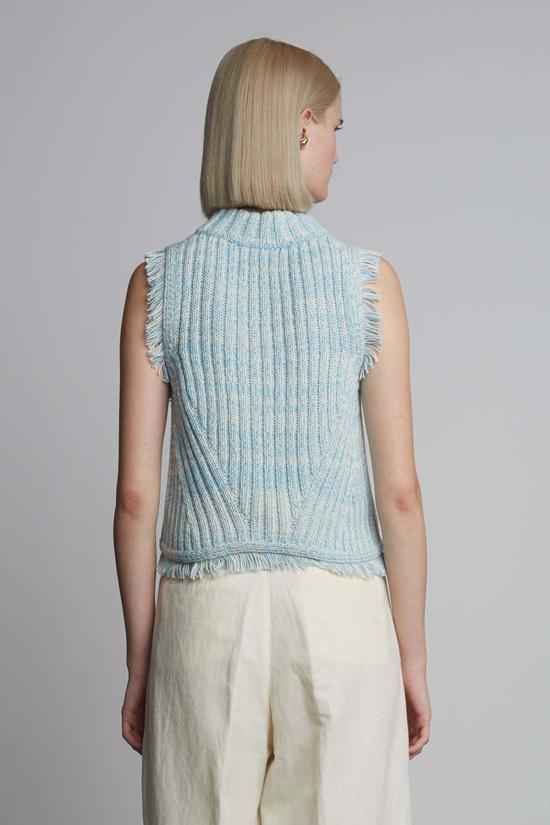  일레븐 식스 터틀넥 브리아 탱크 아이보리/로빈 에그 블루 트위드 - ELEVEN SIX