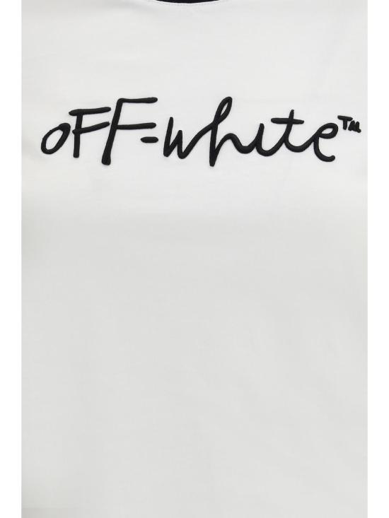  오프화이트 반팔 티셔츠 스크립트 티셔츠 - OFF WHITE