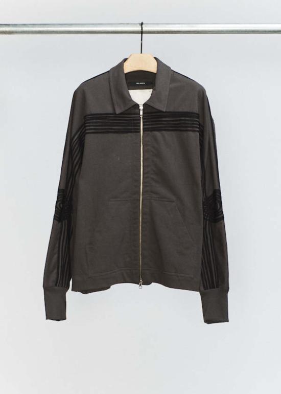  송포더뮤트 자켓 Song For The Mute 아플리케 트랙 재킷 워시드 블랙 - SONG FOR THE MUTE