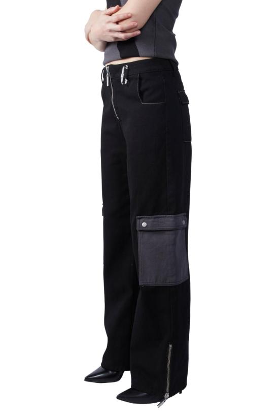  FANG NYC 스트레이트 팬츠 팡 NYC 지퍼 낙하산 바지 블랙 - FANG NYC