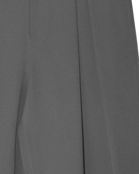  패브릭스 스트레이트 팬츠 패브릭 스트레치 트윌 소재의 투턱 와이드 레그 팬츠 블랙 - FAVRICS