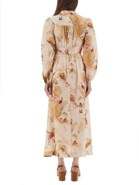  짐머만 미디 원피스 어센션 플런지 미디 드레스 베이지 - ZIMMERMANN