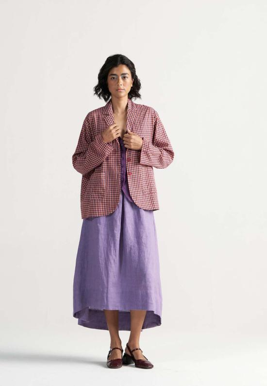  이키비 수트 자켓 티룸 스쿨 그리드 블레이저 레드