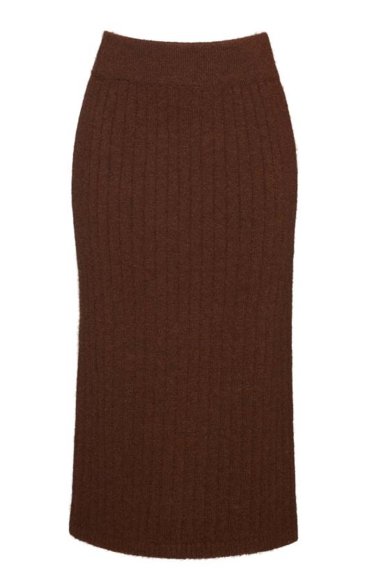  일레븐 식스 미디 스커트 피아 튜브 스커트 코코아 - ELEVEN SIX