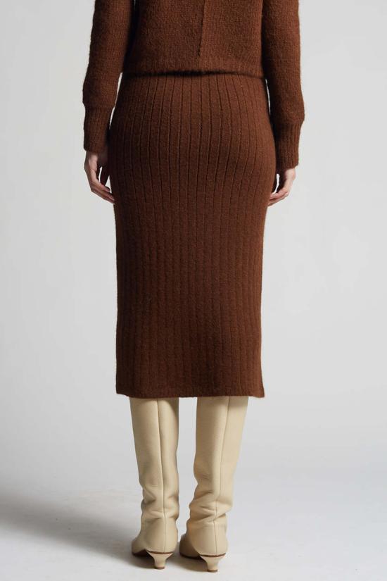  일레븐 식스 미디 스커트 피아 튜브 스커트 코코아 - ELEVEN SIX