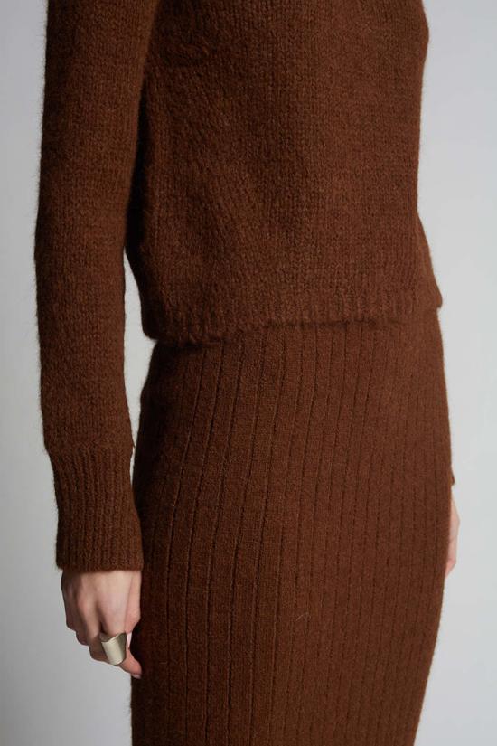  일레븐 식스 미디 스커트 피아 튜브 스커트 코코아 - ELEVEN SIX