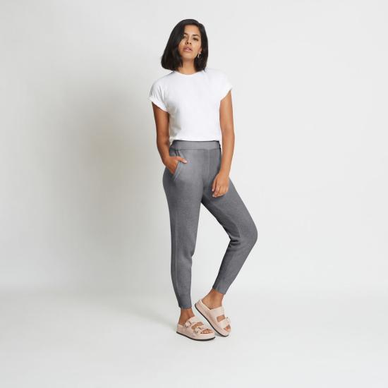  산티클레르 스트레이트 팬츠 산티클러 애디슨 캐시미어 트랙 팬츠 헤더 차콜 - SANTICLER