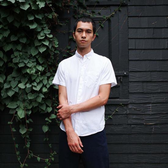  Steven Alan 반팔 셔츠 반팔 싱글 니들  핑크 윈도우페인