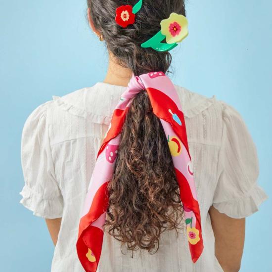  Centinelle 머플러/스카프 센티넬 고양이 정원 그놈 실크 중간 정사각형 스카프 - OTHER BRANDS