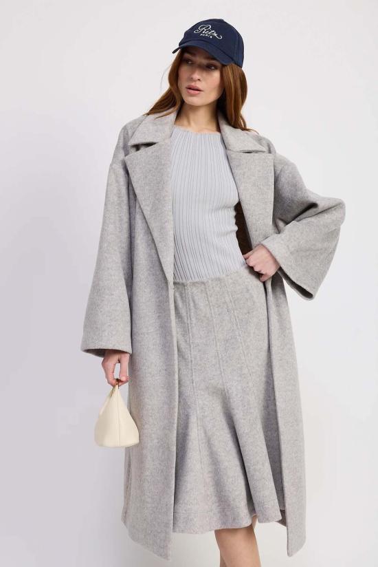  앙 세종 코트 En Saison Carrington Relaxed Long Coat Gray