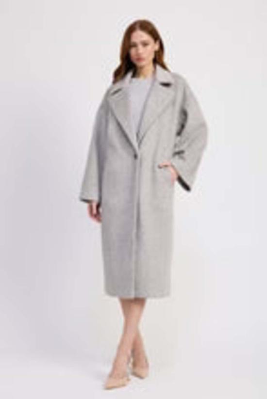  앙 세종 코트 En Saison Carrington Relaxed Long Coat Gray - EN SAISON