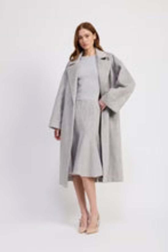  앙 세종 코트 En Saison Carrington Relaxed Long Coat Gray - EN SAISON