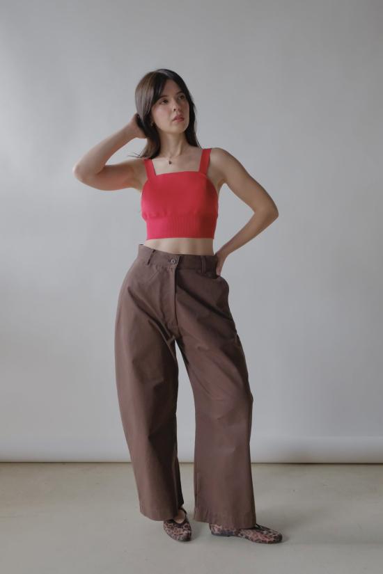  디아르테 민소매 티셔츠 크루즈 탑 체리 레드 - DIARTE