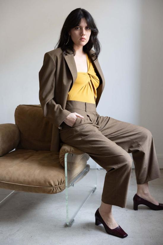  파리 데사이 바디수트 티셔츠 Pari Desai Hiran 드레이프 바디수트 - PARI DESAI