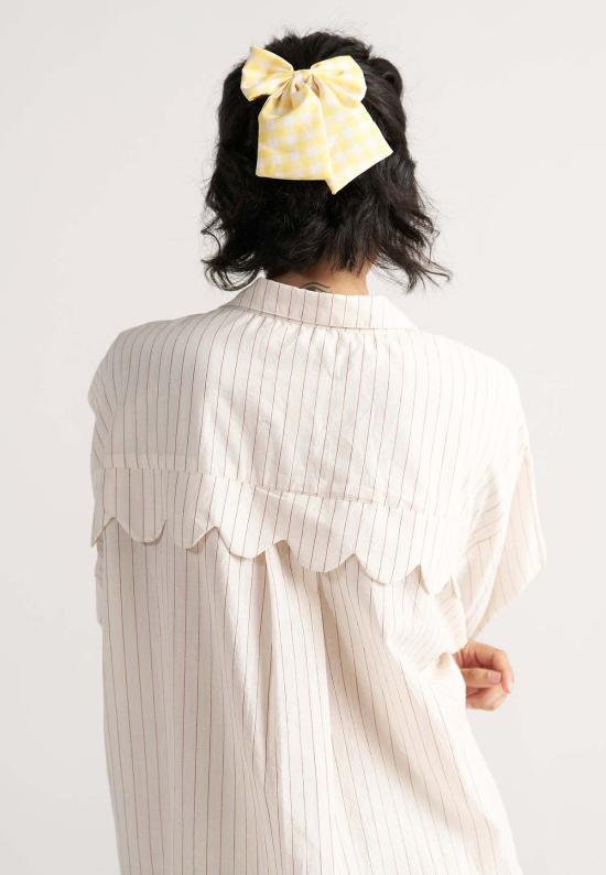  IKKIVI 셔츠 이키비 선데이 클래식 올드 페이지 셔츠 드레스 오프 화이트