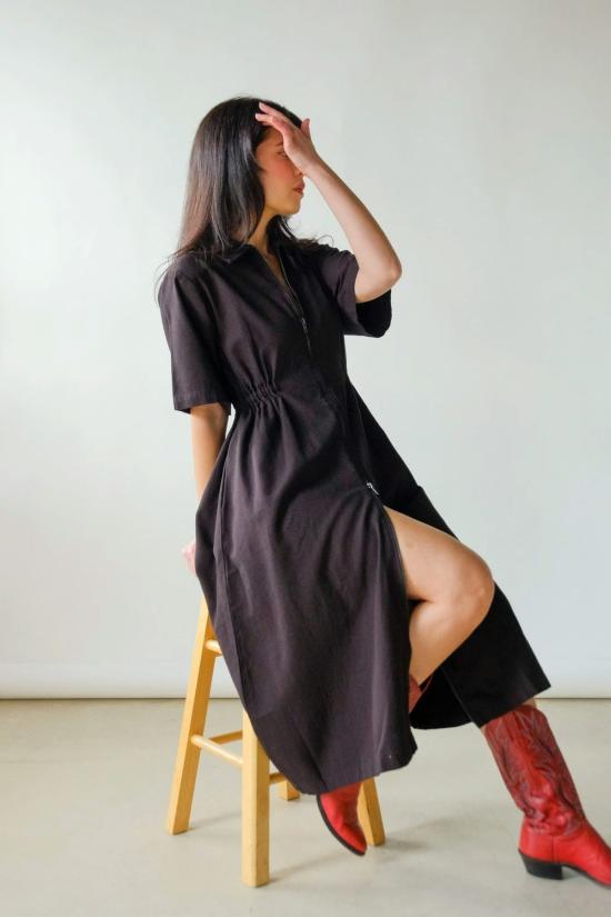  노블 롱 원피스 롱 유틸리티 드레스 - NOBLE