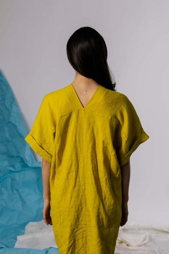  Pamut Apparel USA 미디 원피스 Pamut Apparel Usa Judith 드레스 린넨 - PAMUT APPAREL