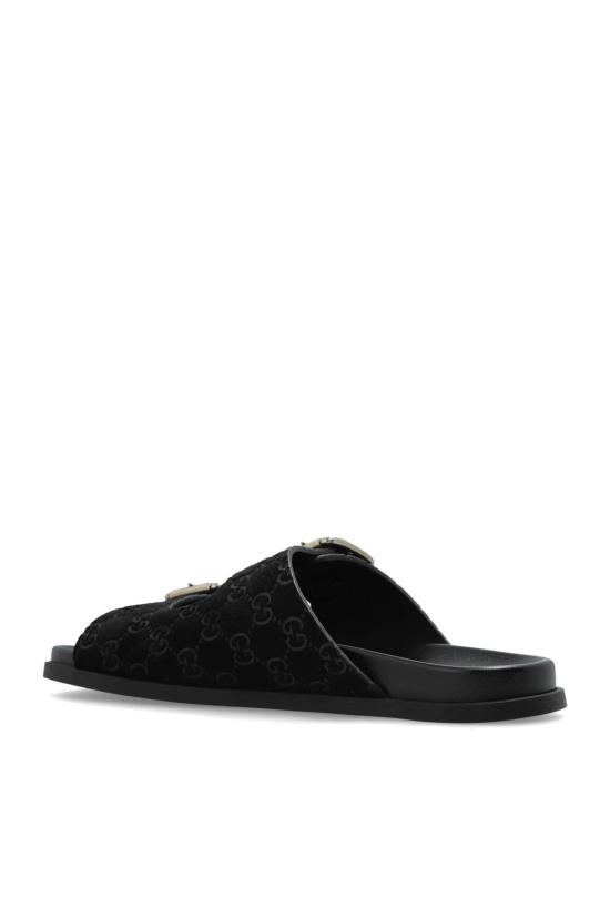  구찌 샌들 스웨이드 슬리퍼 블랙 - GUCCI