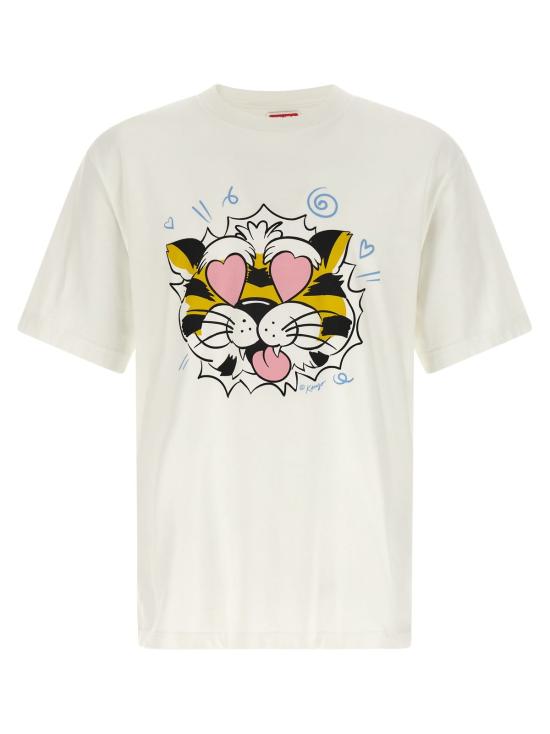  겐조 탑 와일드 타이거 티셔츠 화이트