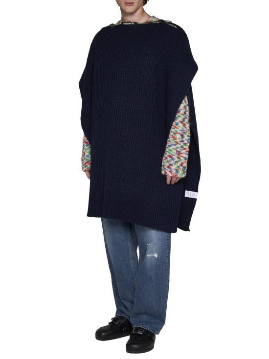  아페쎄 코트 A.P.C. X Jw 앤더슨 지퍼 디테일 골지 카프탄 다크 네이비 - A.P.C.