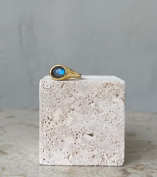  머큐리얼 스튜디오 반지 오데사 링 문스톤/라브라도라이트 - MERCURIAL STUDIO