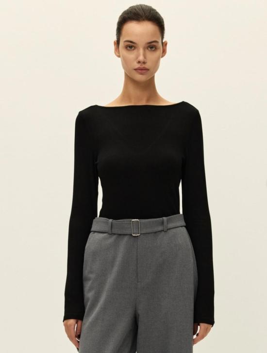  엘로디 블라우스 케인 탑 블랙