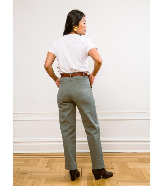  룹 스트레이트 팬츠 제임스 워크 팬츠 세이지