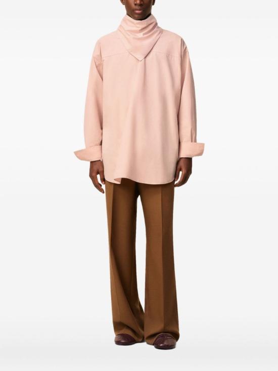  아미 블라우스 알렉상드르 마티우시 반다나 코튼 셔츠 파우더 - AMI