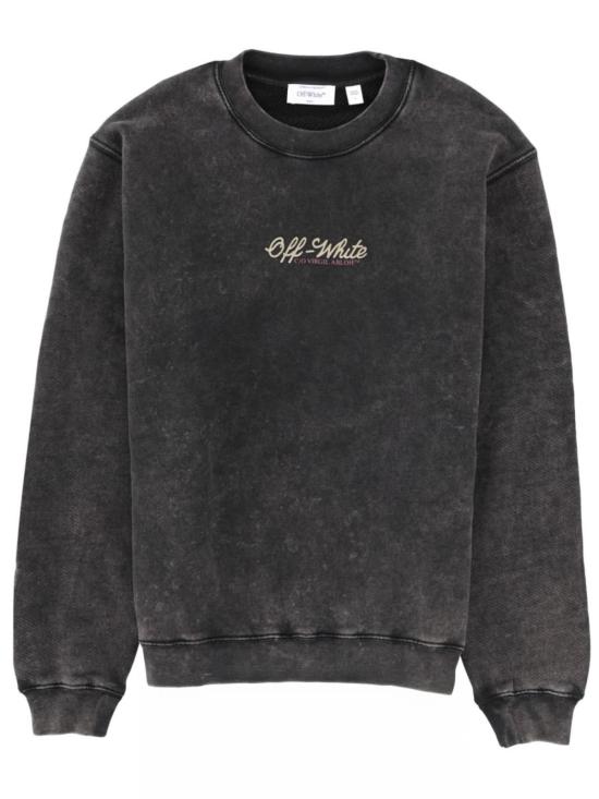  오프화이트 스웨터 프린트 스웨트셔츠 차콜