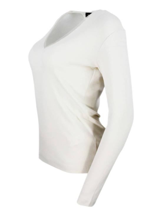  파비아나 필리피 반팔 티셔츠 Fabiana Filippi 티셔츠 크림 - FABIANA FILIPPI