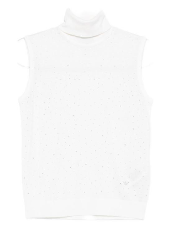  엠포리오 아르마니 터틀넥 울  탑 화이트