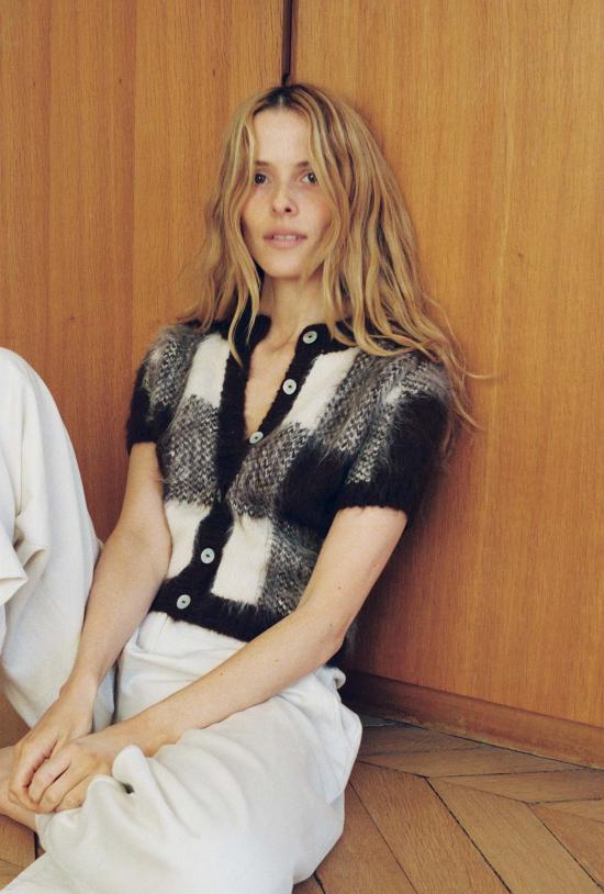  마리아 스탠리 가디건 반팔 카디건