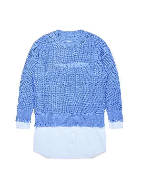  [키즈] MM6 메종마르지엘라 트레이닝 상의 키즈 Mm6 메종 마르지엘라 Mm6d121u  블루 - MM6 MAISON MARGIELA