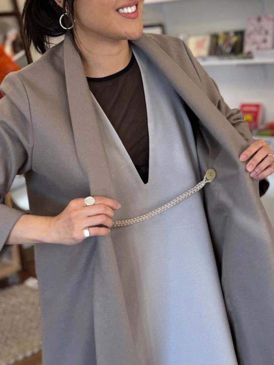  카렘 자켓 Kaarem Changes 숄 칼라 긴팔 재킷 그레이 - KAAREM