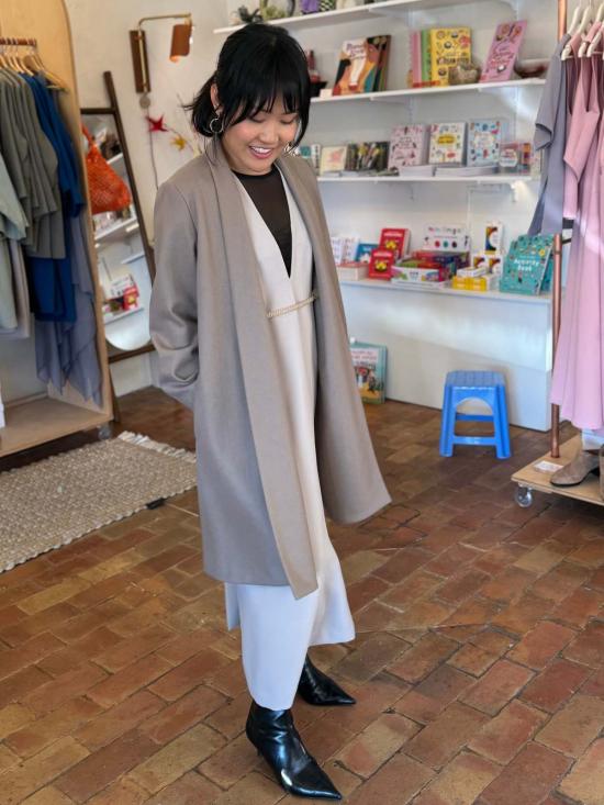  카렘 자켓 Kaarem Changes 숄 칼라 긴팔 재킷 그레이 - KAAREM