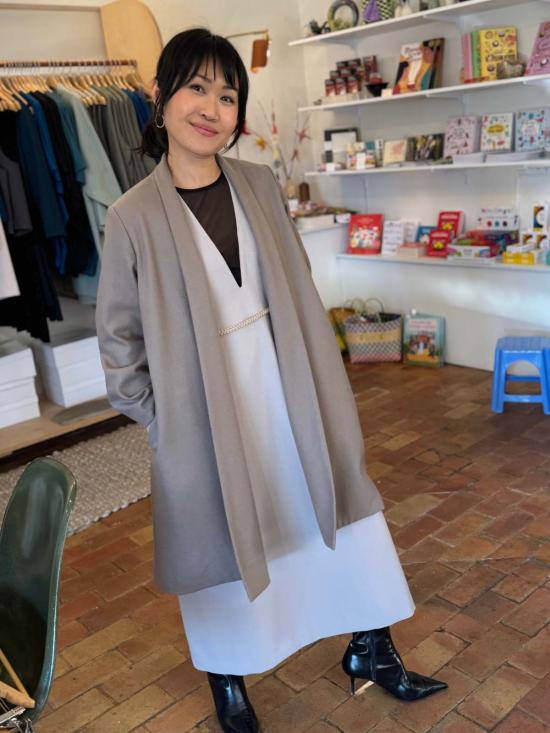  카렘 자켓 Kaarem Changes 숄 칼라 긴팔 재킷 그레이