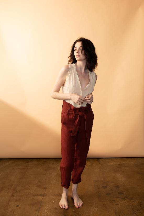  Arteaga 스트레이트 팬츠 아르테아가 아리에스 린넨 팬츠 레드 오커 - OTHER BRANDS