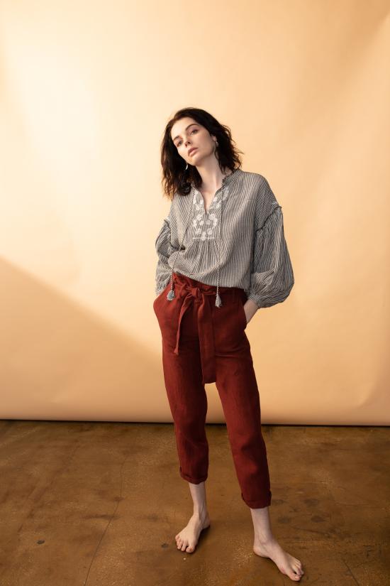  Arteaga 스트레이트 팬츠 아르테아가 아리에스 린넨 팬츠 레드 오커 - OTHER BRANDS