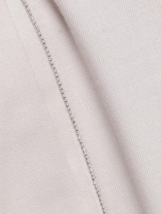  파비아나 필리피 스트레이트 팬츠 플란넬 조깅 팬츠 (앞면 주름 및 필로 다이아몬드 장식, 베이지) - FABIANA FILIPPI