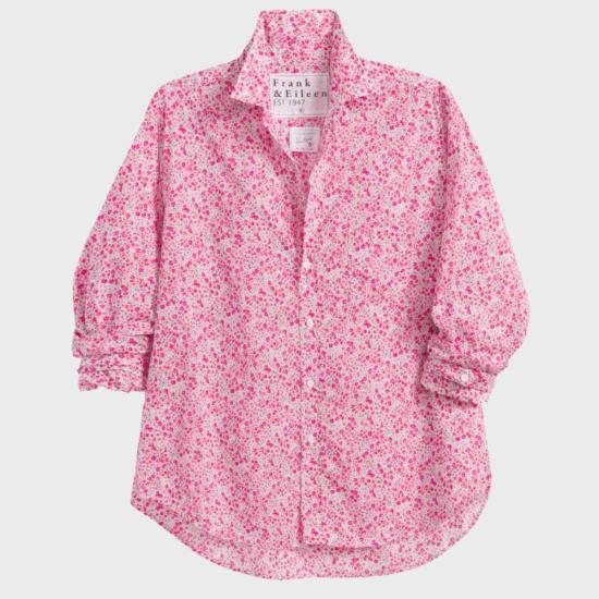  프랭크 앤 에일린 셔츠 프랭크 앤 엘린 엘린 릴렉스 버튼업 셔츠 핑크 플라워 - FRANK & EILEEN