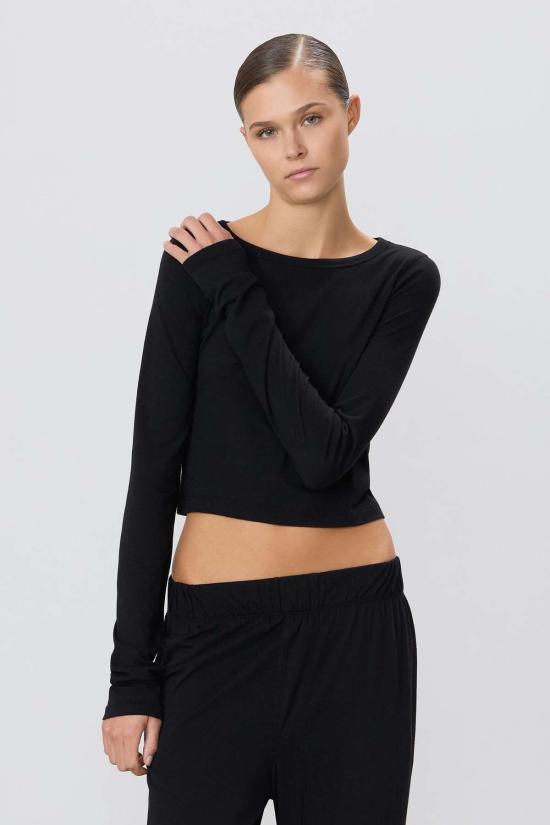  에태르네 긴팔 티셔츠 에테르네 긴팔 아기 티셔츠 블랙 - ETERNE