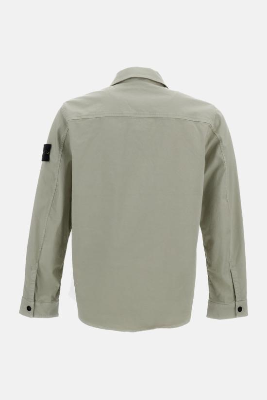  스톤 아일랜드 자켓 코튼 오버셔츠 그레이 - STONE ISLAND