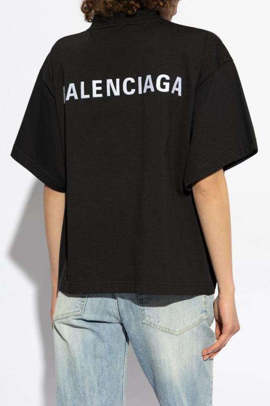  발렌시아가 민소매 티셔츠 로고 크롭 티 블랙 - BALENCIAGA
