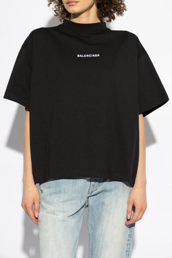  발렌시아가 민소매 티셔츠 로고 크롭 티 블랙 - BALENCIAGA