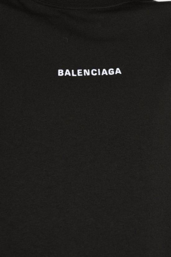  발렌시아가 민소매 티셔츠 로고 크롭 티 블랙 - BALENCIAGA
