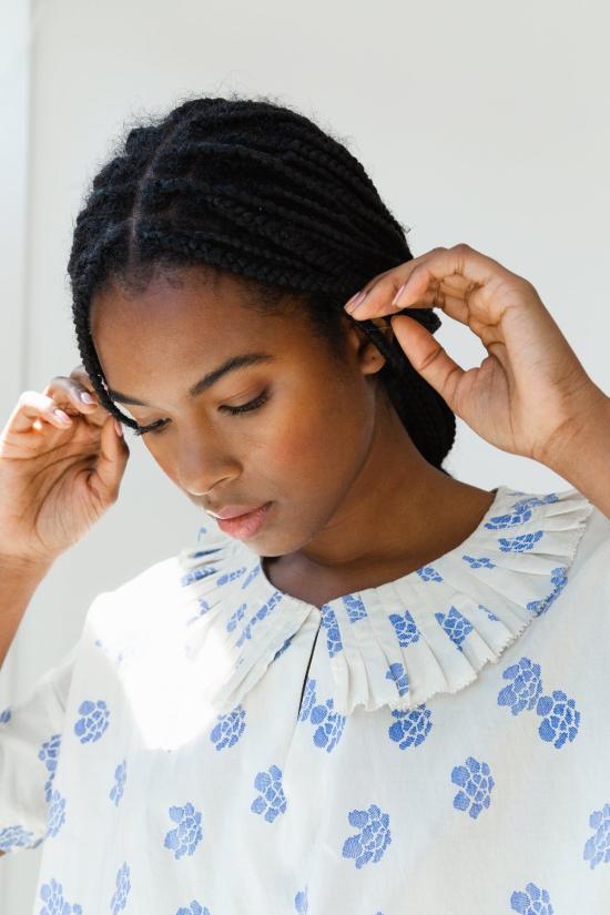  Caron Callahan 블라우스 캐론 캘러핸 아트 실크 코튼 탑 시보리 - OTHER BRANDS