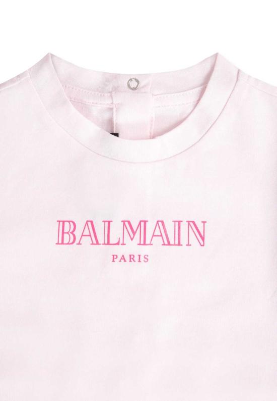  [키즈] 발망 트레이닝 상의 키즈 티셔츠 핑크색 - BALMAIN
