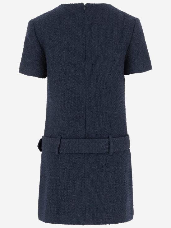  셀프 포트레이트 숏 원피스 울 블렌드 드레스 블루 - SELF PORTRAIT