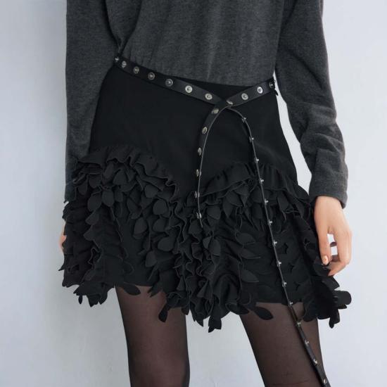  TIME 레귤러 벨트 시간 버튼 디테일  블랙